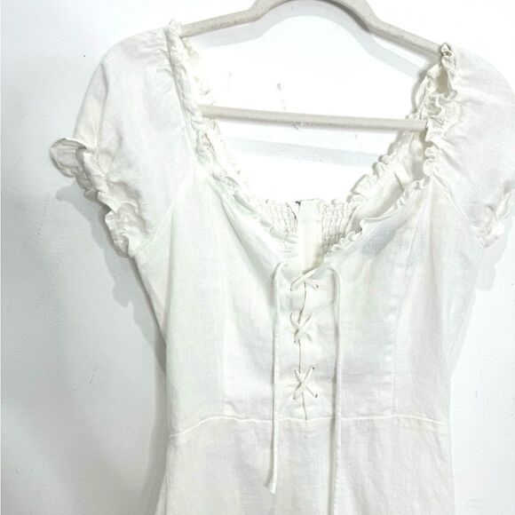 NWT RARE! Reformation White Linen Klara Dress - Picture 6 of 9